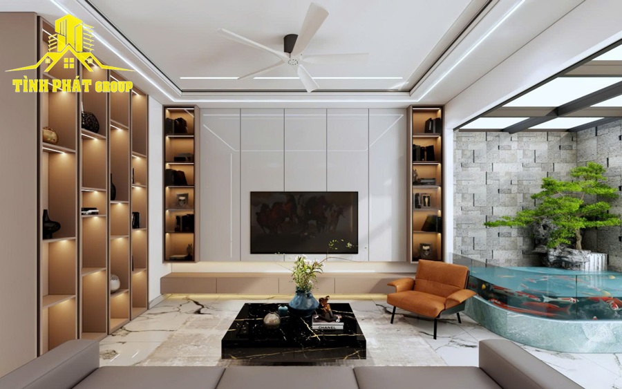 thiết kế nội thất nhà phố 72m2 hiện đại