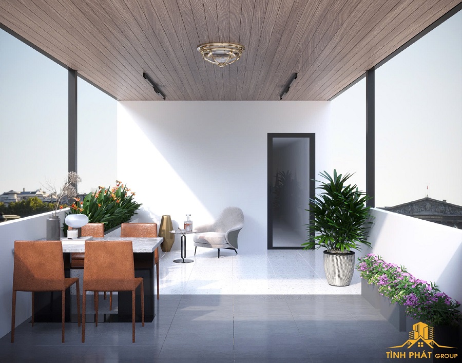 Bố trí sân thượng đầy đủ công năng